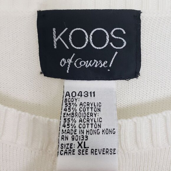 Koos Of Course Floral Cardigan Sequins Embellished Knit Button Up Womens Size XL - Picture 5 of 13